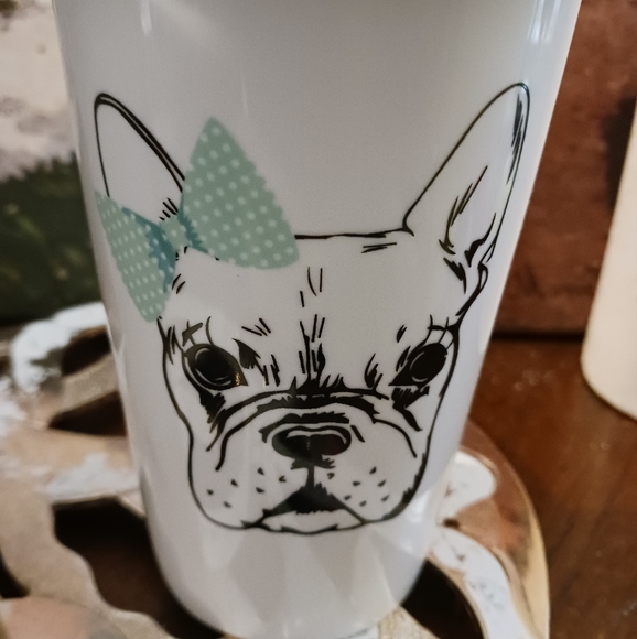 🥤🍵 2 Boston Terrier Ceramic Cup🥤🏕 Size 6"×3.75",Bow Coffee☕️Travel Cups. - Picture 12 of 12
